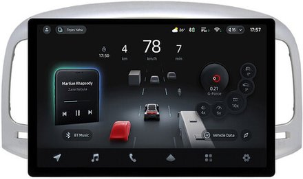 Магнитола для Hyundai Verna 2006-2010 (рамка серебро) - Teyes CC4-PRO монитор 13" 2K QLED на Android 13, Snapdragon 778G, 8+128, AI, CarPlay, DSP, 4G SIM-слот