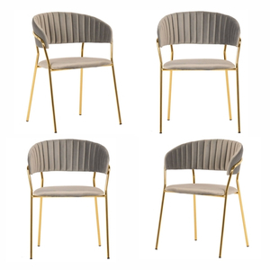 Комплект из 4-х стульев Turin латте, золотые ножки