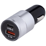 Автомобильное зарядное устройство Energy ET-43А, черный с серебром