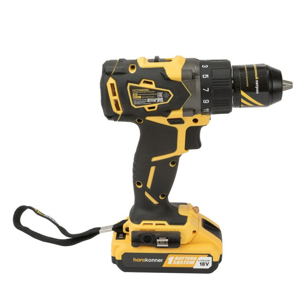 Дрель-шуруповерт Hanskonner HCD1865BL 18В 2х2,4 Ач
