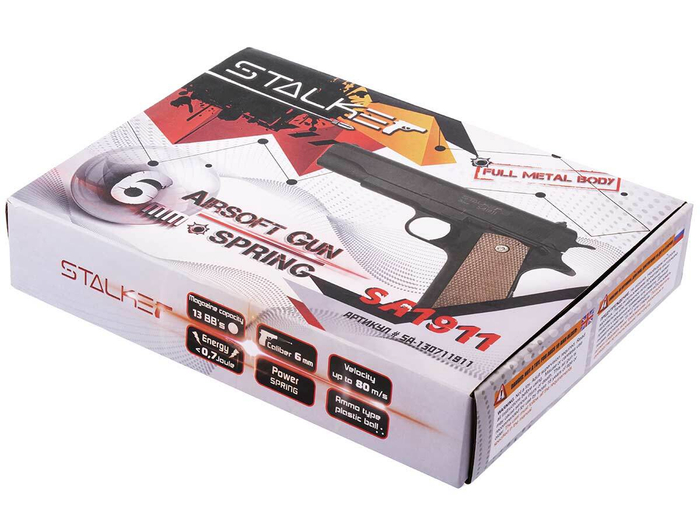Пистолет пневматический Stalker SA1911 Spring (Colt1911), к.6мм (SA-130711911)