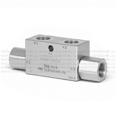 VRDE-G3/8 - Гидрозамок сдвоенный трубного монтажа G3/8