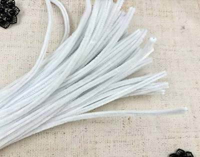 Проволока шенил/синель для рукоделия 30 см, белый