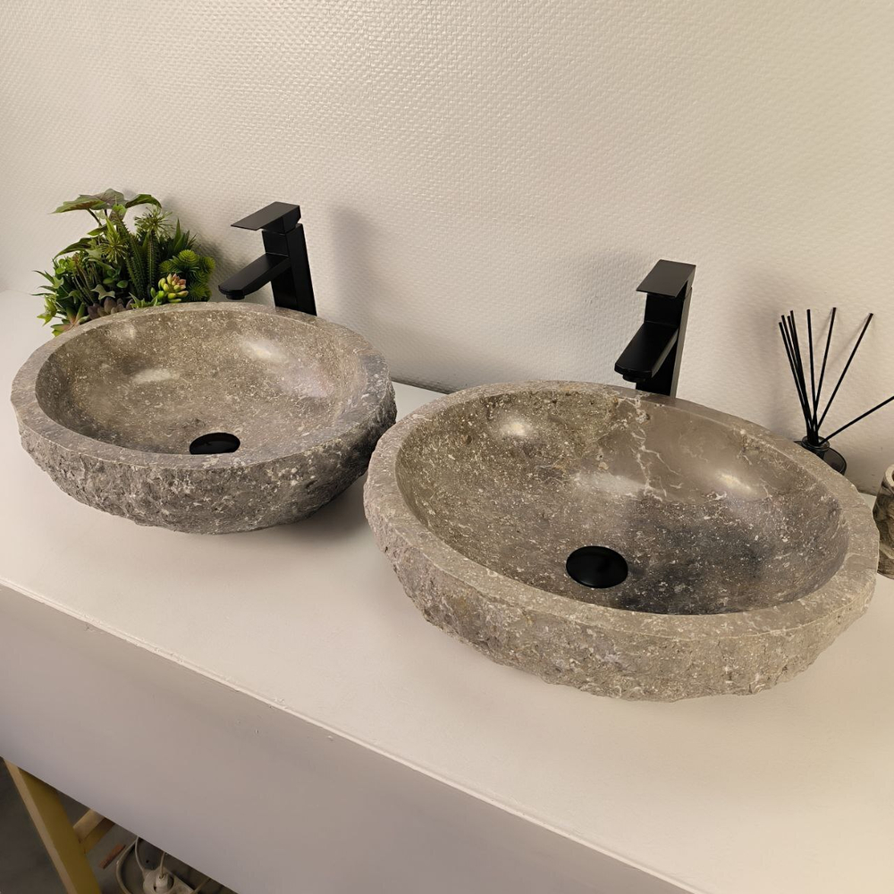 Раковина из мрамора ПАРА! Erozy Grey EM-64817 51*41*15 0188