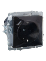 Розетка BRITE РЮш11-1-БрЧ 16А с USB A+C 18Вт с заземл. защ. шторки механизм черн. IEK BR-R14-16-U22-018-K02