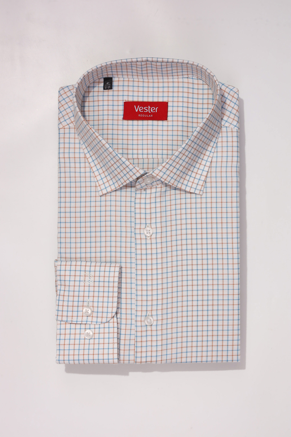 Сорочка мужская VESTER длинный рукав, клетка, хлопок-лиоцелл 50618 05