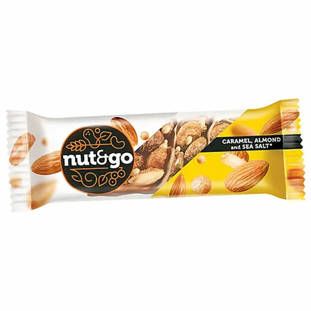 Батончик Nut&amp;go миндаль/карамель/морская соль, Яшкино, 36 гр