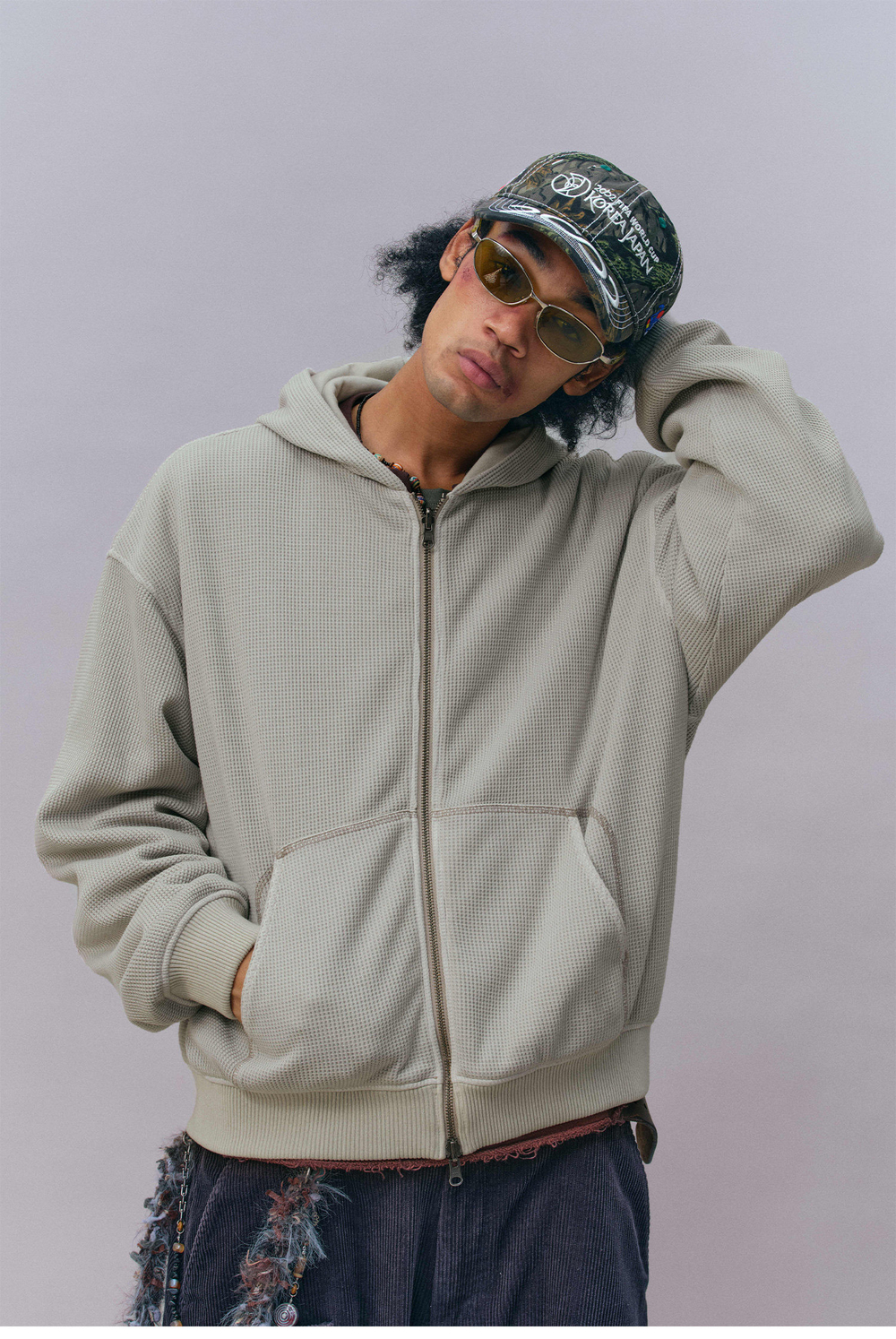 Худи Двухсторонний Nothomme Monterest vintage waffle knit reversible relaxed fit hooded