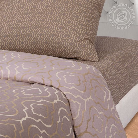 Евро комплект постельного белья с простыней на резинке Палермо бязь Премиум наволочки 70x70 см