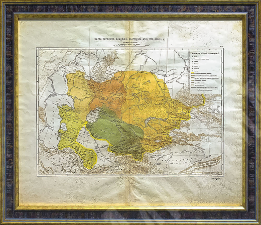 Карта русских владений в средней Азии.1700–1886 гг. СПБ. Картографическое заведение А.Ильина. 1886 г