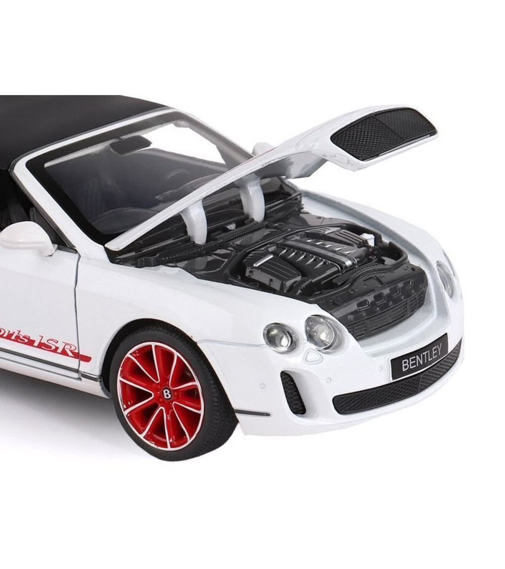 Машина "АВТОПАНОРАМА" Bentley Continental Supersports ISR, белый, 1/24, в/к 24,5*12,5*10,5 см