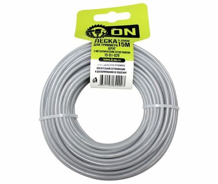 Леска триммерная "Круг" с металлическим сердечником (армированная) 3,0мм*15м