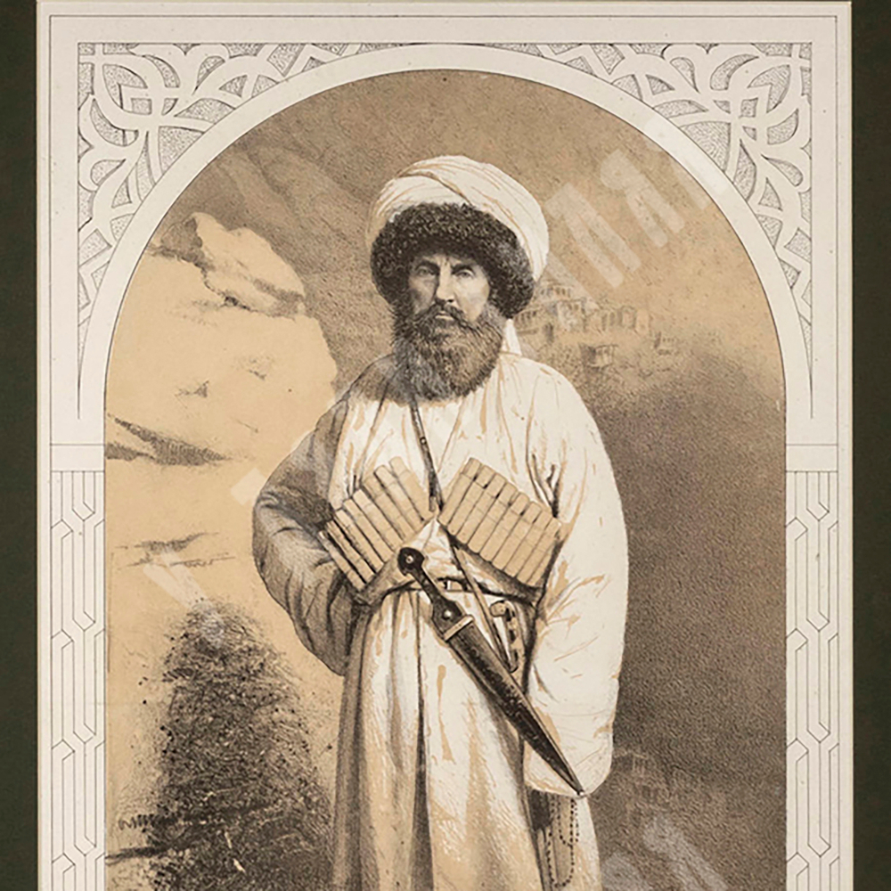 Тимм В. Ф. Шамиль. Бумага, литография с тоном. 1859.