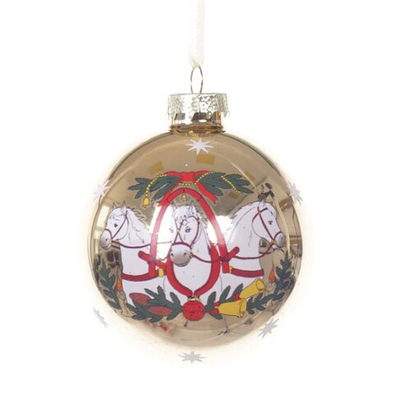 GAEM Украшение новогоднее "Шар с лошадками", L7 W7 H9 см
