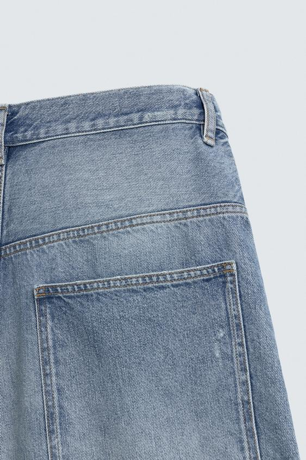 ZARA ДЖИНСОВЫЕ ШОРТЫ BAGGY FIT, СИНИЙ