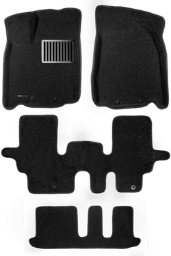 Коврики салона для NISSAN Pathfinder (2014-) (R52)/INFINITI JX/QX 60 (3 ряд) Euromat 3D Lux черные. Арт. EM3D-003723