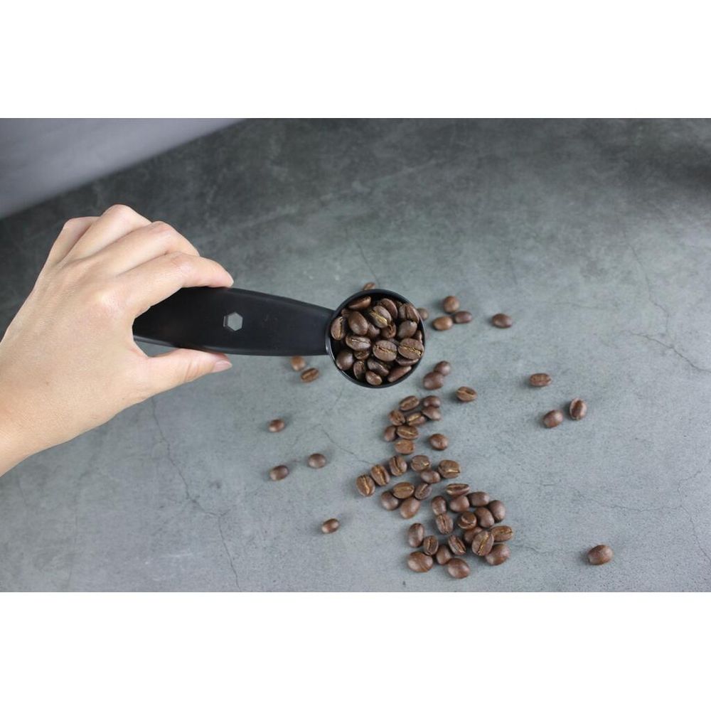 Ложка для дозирования и трамбовки с темпером черная пластик Barbossa