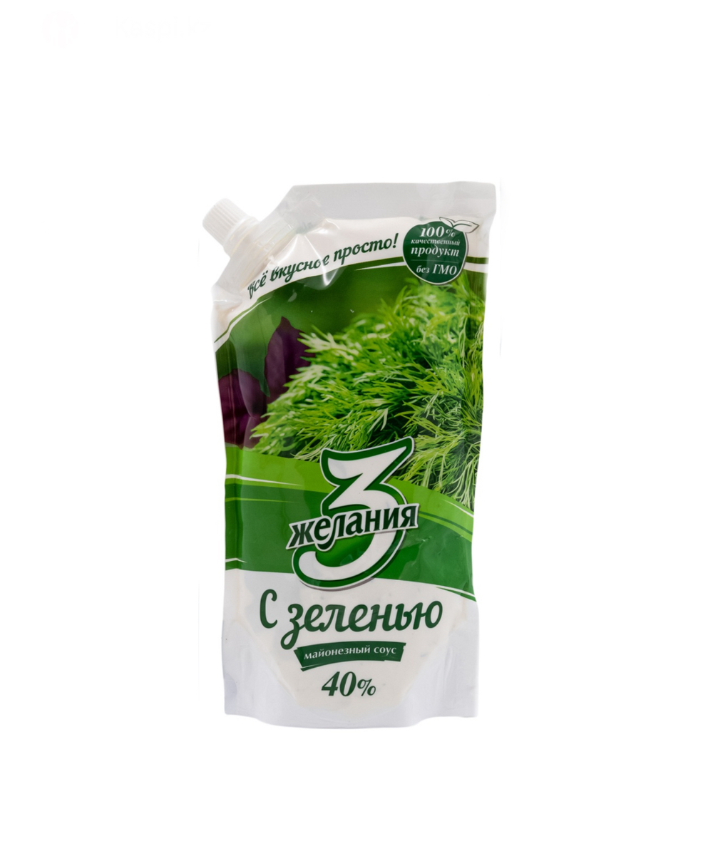 Майонез 3 желания с зеленью 40% 190 гр