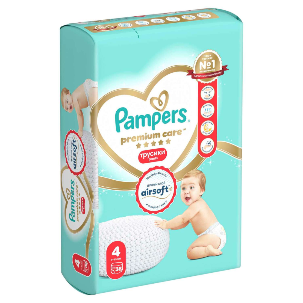 Трусики Pampers Premium №4 9-15 кг 38 шт