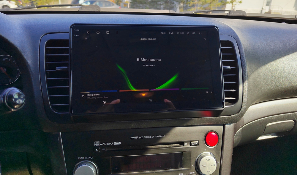 Магнитола для Subaru Legacy 4, Outback 3 2003-2009 (левый руль) - FarCar XXL3069M монитор 9.5" 2K QLED на Android 14, TS20, 8+256Гб, CarPlay, 4G SIM-слот