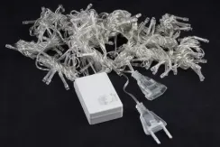 Занавес с контроллером 1.5*1 м., 220V, 100 теплых белых LED ламп, соединяемый, прозрачный провод, Winner (ww.03.5Т.100+)