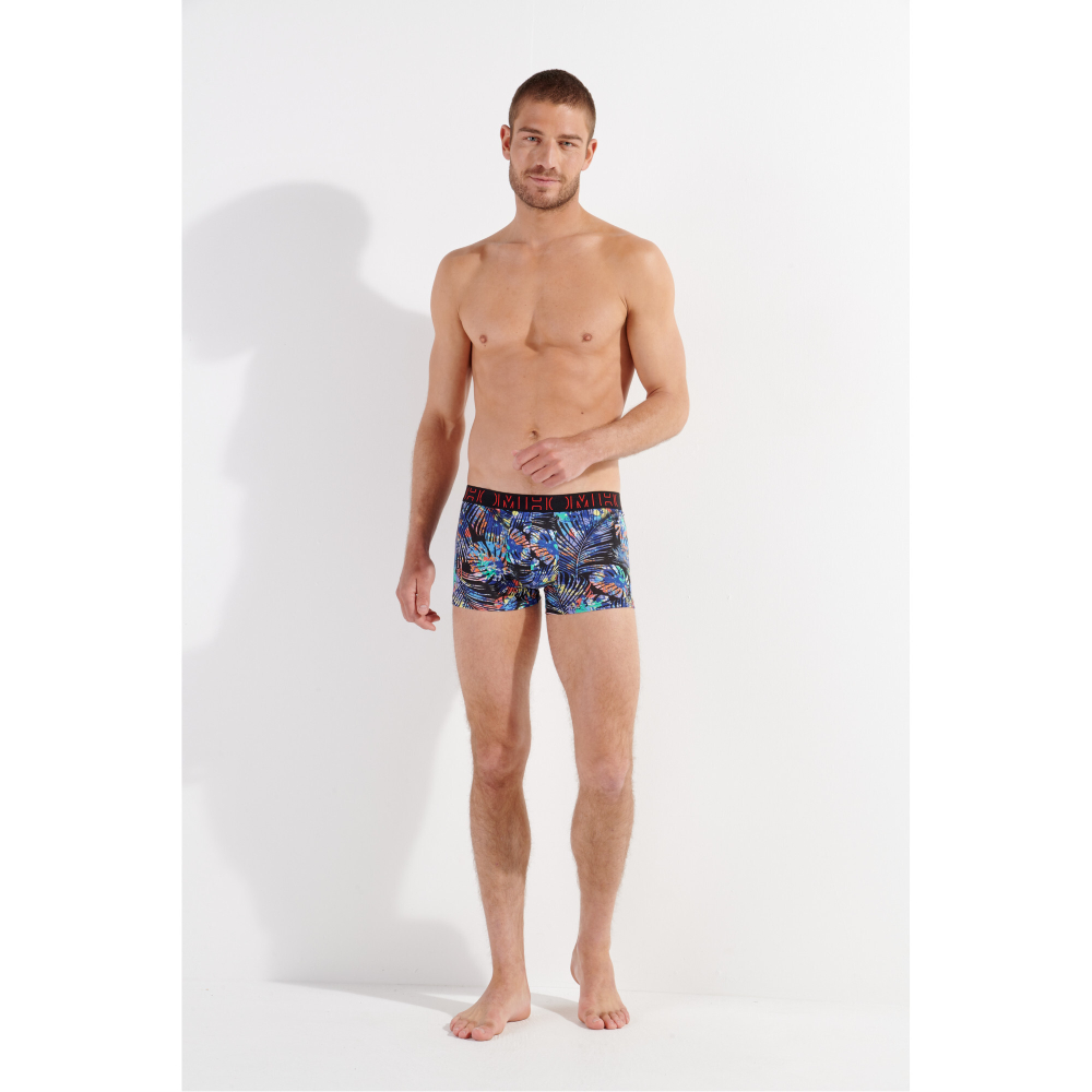 Мужские трусы боксеры набор из 3-х штук (черные, черные с принтом, серые ) HOM JORGE #2 Boxer Briefs 3p 402733_40T033