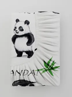 Постельное белье перкаль Сказка "Панды" семейное Наволочка 50х70 см 2 шт Простынь на резинке 160x200 см Пододеяльник 145x215 см 2шт