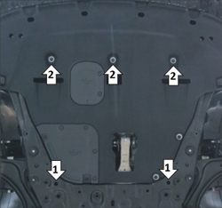 Защита стальная 2мм Д,КПП Kia K5; Hyundai Sonata c 2020 г. MOTODOR.71013
