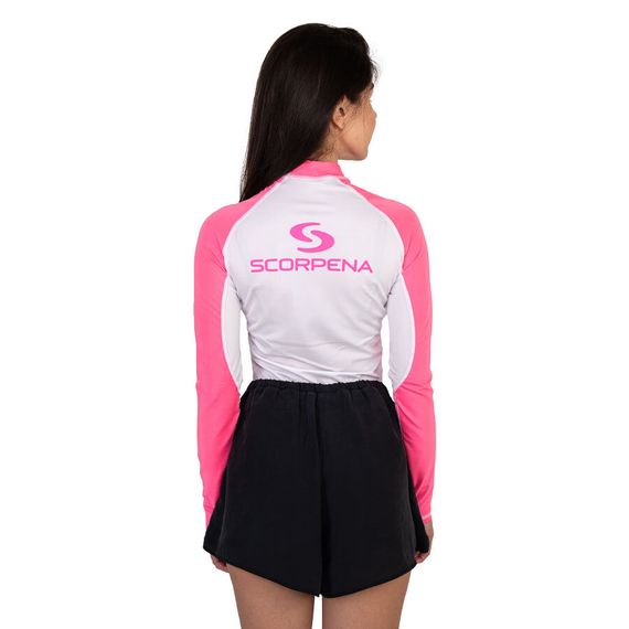 Гидрофутболка-рашгард женская Scorpena REEF белый/розовый