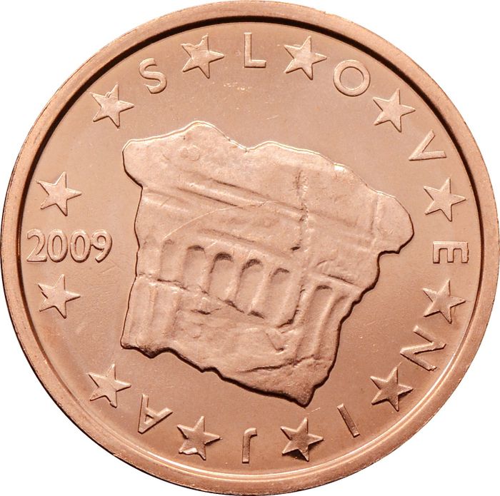 2 евроцента 2009 Словения (2 euro cent)