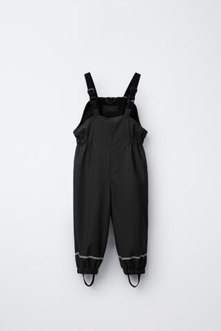ZARA ПРОРЕЗИНЕННЫЙ КОМБИНЕЗОН WATER RESISTENT, ЧЕРНЫЙ
