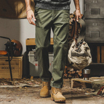 Штаны мужские хлопковые от бренда JIELEINUO ,эластичные прямые мужские повседневные