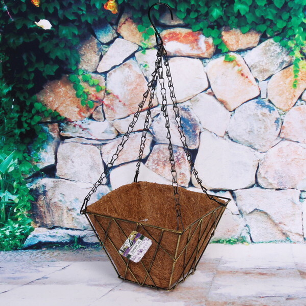 Кашпо для цветов 1,8л «Коковита» с кокосовым волокном, подвесное d=20см P135 ДоброСад