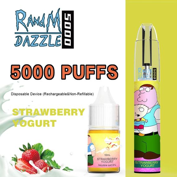 RANDM Dazzle 5000 - Strawberry Yoghurt