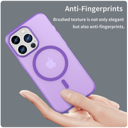 Мягкий усиленный чехол фиолетового цвета с поддержкой MagSafe для iPhone 13 Pro Max, серия Frosted Magnetic
