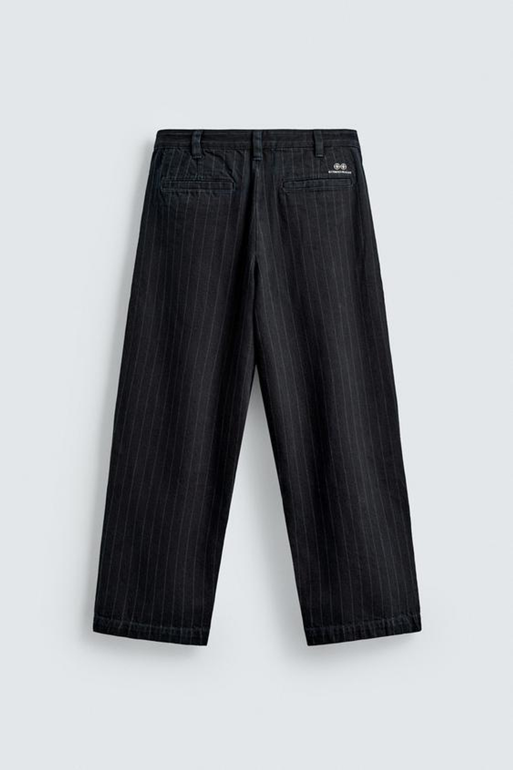 ZARA БРЮКИ BALLON В ПОЛОСКУ, СИНИЙ