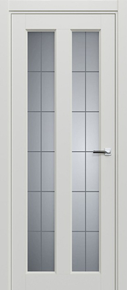 Межкомнатная дверь Статус 612 Белое Английская решётка Белый жемчуг