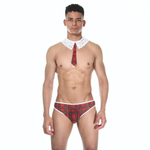 Мужской игровой костюм ученика (Размер: L-XL) (Цвет: красная шотландка)