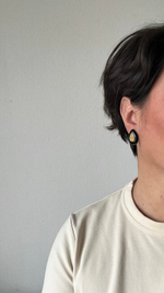 Серьги с чёрной эмалью и кристаллами Napier