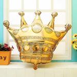 Шар (34"/86 см) Фигура, Корона, Золото 1 шт.