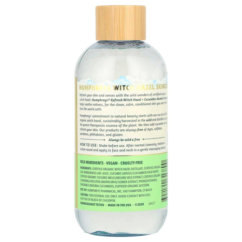 Humphreys, гамамелис, тоник без спирта с огурцом, освежающий, 236 мл (8 жидк. унций)