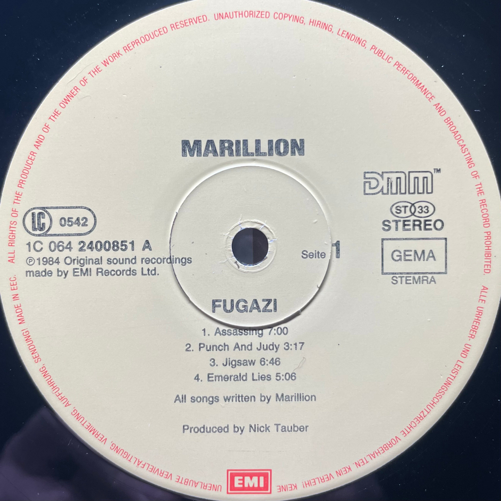 Marillion - Fugazi (Европа 1984г.)