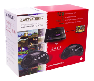 Игровая приставка SEGA Retro Genesis HD Ultra + 150 игр ZD-06a (2 беспроводных 2.4 ГГц джойстика, HDMI кабель)