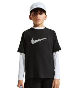 Футболка для мальчика теннисная Nike Boys Dri-FIT Multi Short Sleeve - black