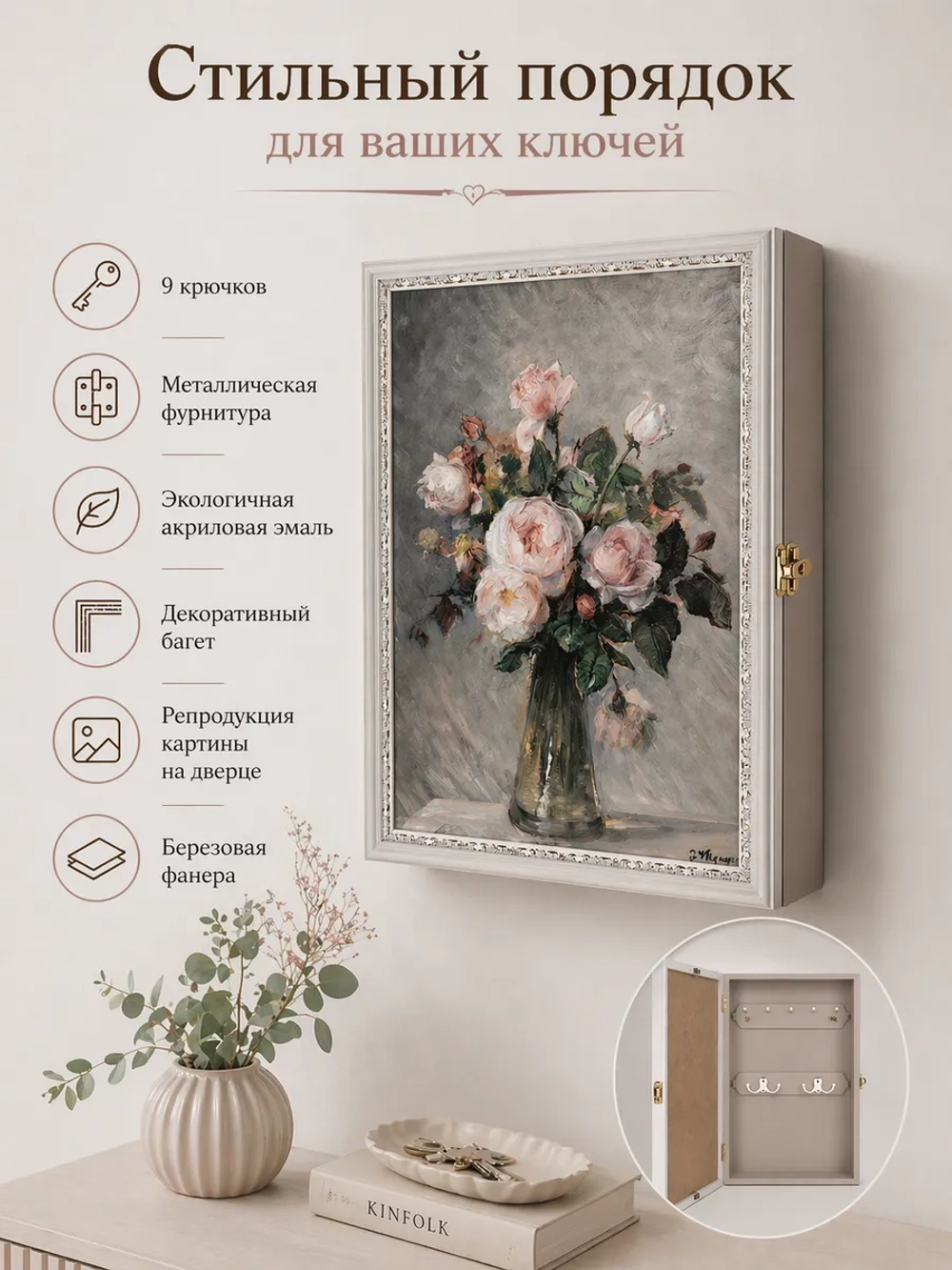 Ключница настенная в прихожую закрытая