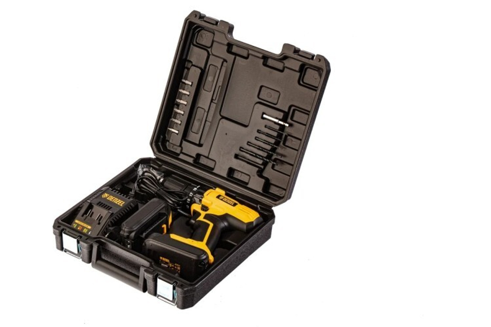 Дрель-шуруповерт аккумуляторная Denzel CDL-IB-18-02 26113