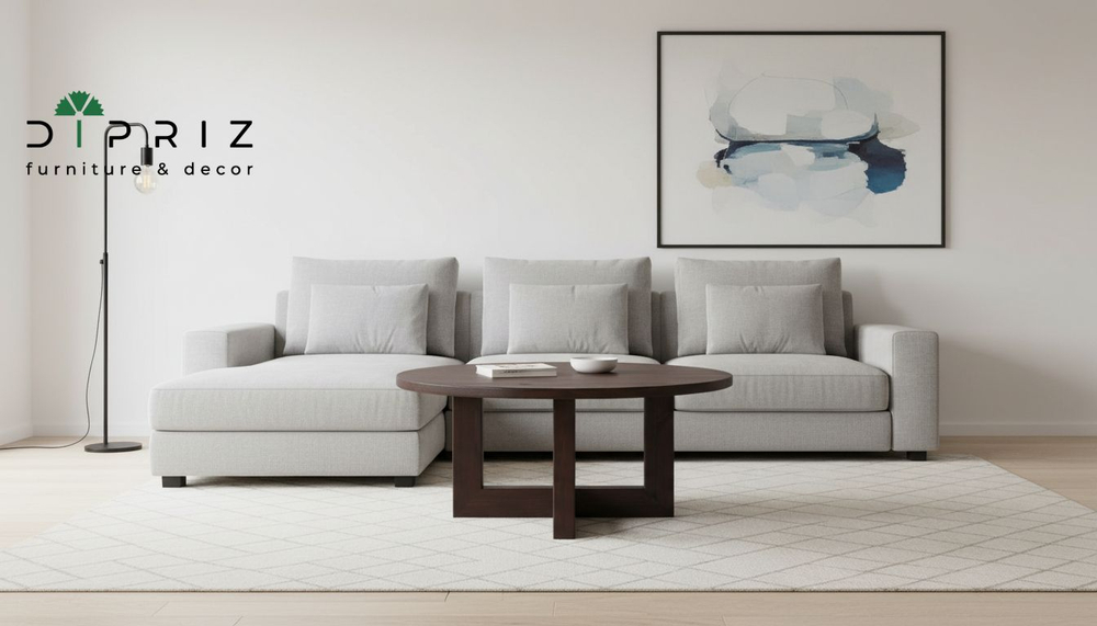 Журнальный столик, 100х100х45, Куклей, круглый, кофейный, деревянный, темный орех, Dipriz