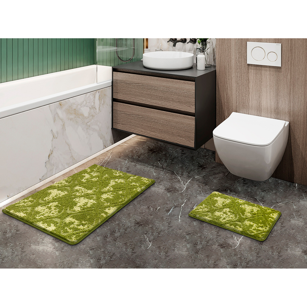 Набор ковриков д/ванной Shahintex Vintage  60*100+60*50 зеленый (02)