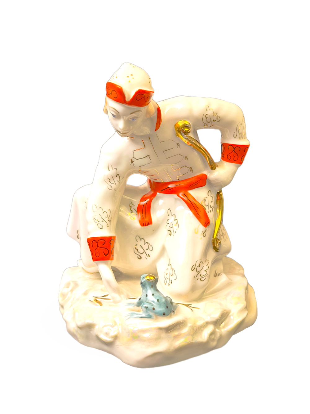 Фарфоровая статуэтка "Иванушка и царевна-лягушка" Гжель