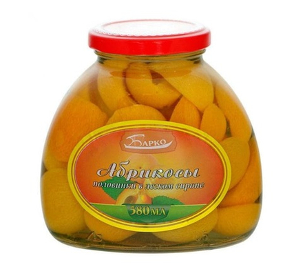 Абрикосы половинки в легком сиропе 530г. Барко